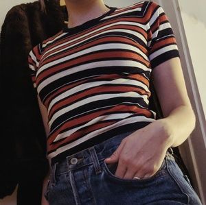 Striped Brandy Melville tee, knit type material